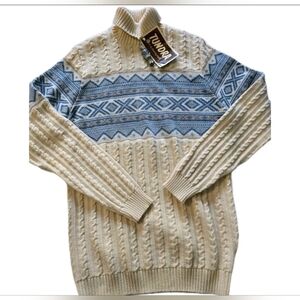 Vntg Tundra Mens Deadstock Wool Turtleneck Sweater XLT read